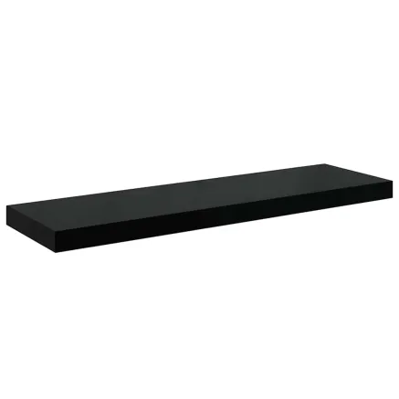 Étagère murale flottante Noir brillant 80x23,5x3,8 cm MDF 2