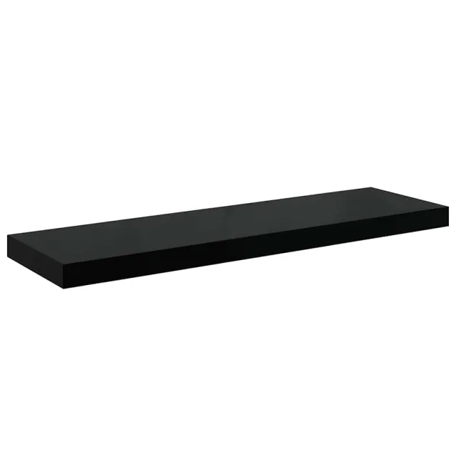 Étagère murale flottante Noir brillant 80x23,5x3,8 cm MDF