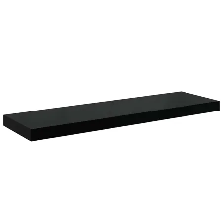 Étagère murale flottante Noir brillant 80x23,5x3,8 cm MDF