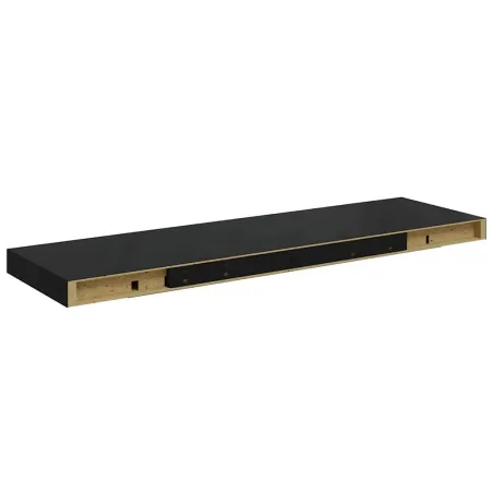 Étagère murale flottante Noir brillant 80x23,5x3,8 cm MDF