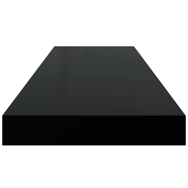 Étagère murale flottante 2 pcs Noir brillant 80x23,5x3,8 cm MDF