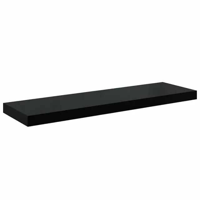 Étagère murale flottante 4 pcs Noir brillant 80x23,5x3,8 cm MDF