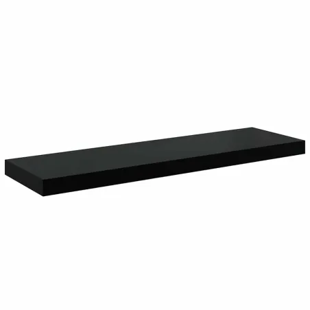 Étagère murale flottante 4 pcs Noir brillant 80x23,5x3,8 cm MDF