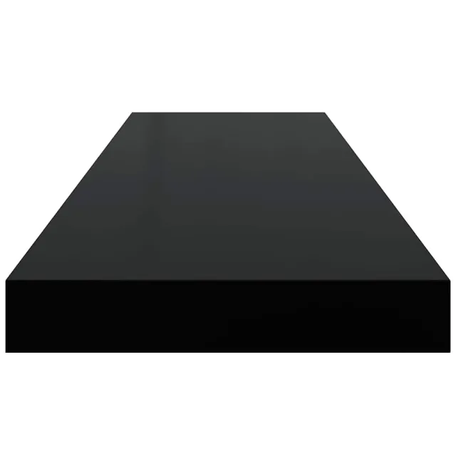 Étagère murale flottante 4 pcs Noir brillant 80x23,5x3,8 cm MDF