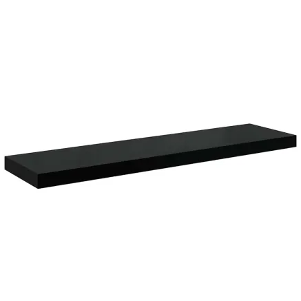Étagère murale flottante Noir brillant 90x23,5x3,8 cm MDF 2