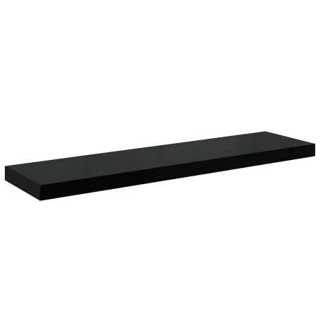 Étagère murale flottante Noir brillant 90x23,5x3,8 cm MDF