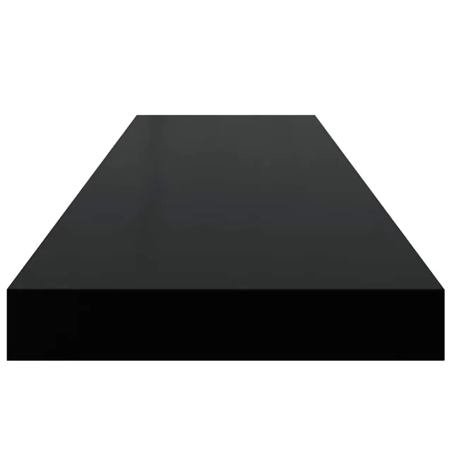 Étagère murale flottante Noir brillant 90x23,5x3,8 cm MDF