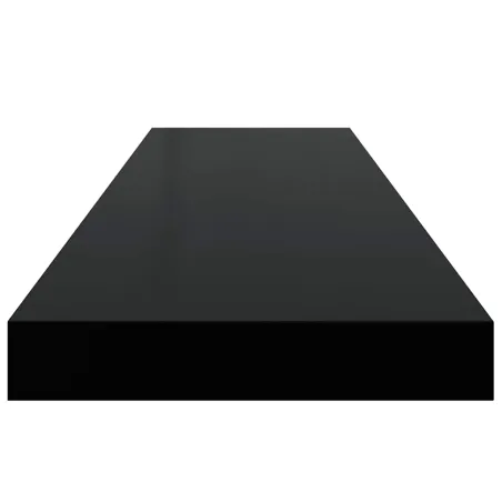 Étagère murale flottante Noir brillant 90x23,5x3,8 cm MDF