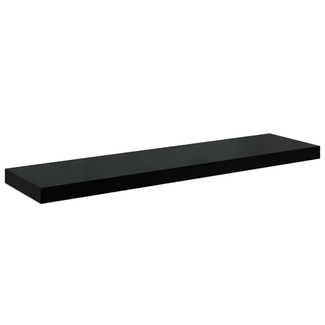 Étagère murale flottante 4 pcs Noir brillant 90x23,5x3,8 cm MDF