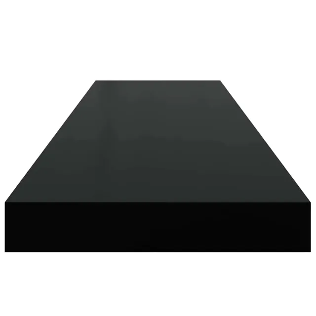 Étagère murale flottante 4 pcs Noir brillant 90x23,5x3,8 cm MDF