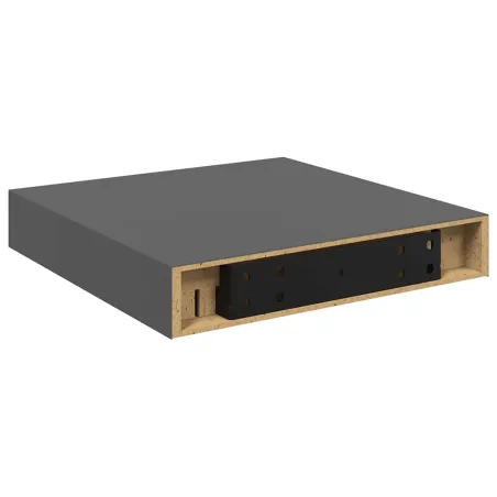 Étagère murale flottante Gris brillant 23x23,5x3,8 cm MDF