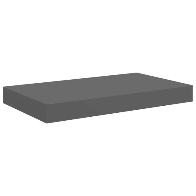 Étagère murale flottante Gris brillant 40x23x3,8 cm MDF