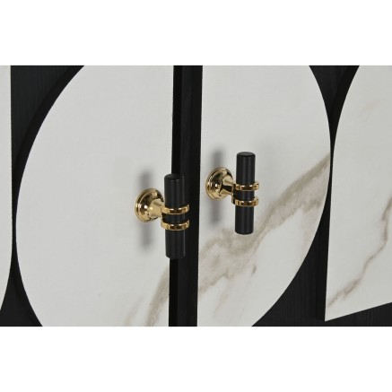 Armario Home ESPRIT Blanco Negro Metal Abeto 100 x 40 x 170 cm 2