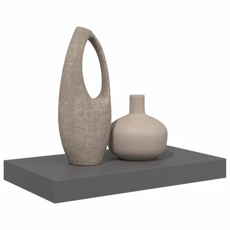 Étagère murale flottante Gris brillant 40x23x3,8 cm MDF