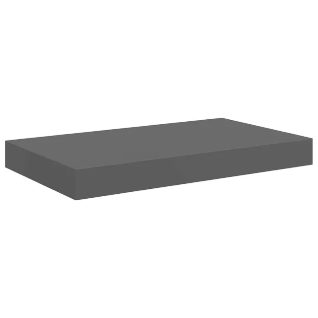 Étagère murale flottante 2 pcs Gris brillant 40x23x3,8 cm MDF