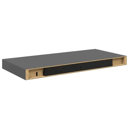 Étagère murale flottante Gris brillant 50x23x3,8 cm MDF