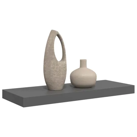 Étagère murale flottante Gris brillant 60x23,5x3,8 cm MDF