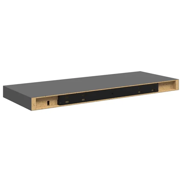 Étagère murale flottante Gris brillant 60x23,5x3,8 cm MDF