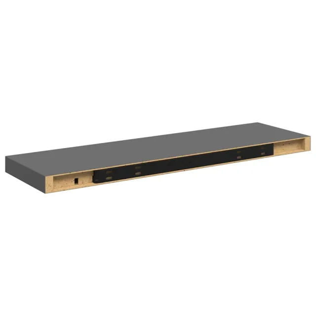 Étagère murale flottante Gris brillant 80x23,5x3,8 cm MDF