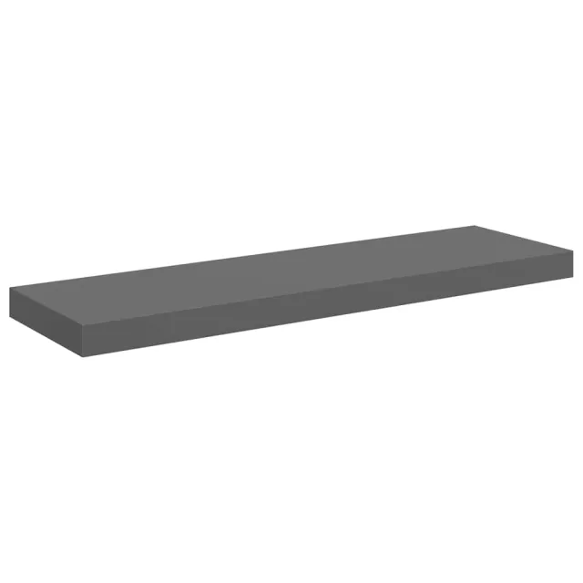 Étagère murale flottante 2 pcs Gris brillant 80x23,5x3,8 cm MDF