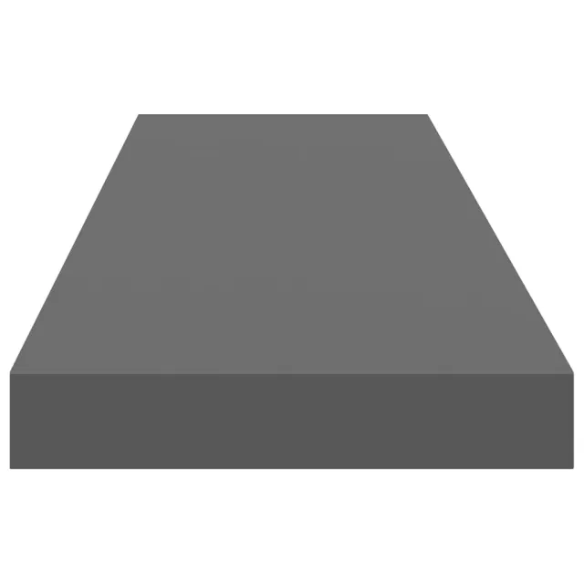 Étagère murale flottante 2 pcs Gris brillant 90x23,5x3,8 cm MDF