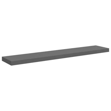 Étagère murale flottante Gris brillant 120x23,5x3,8 cm MDF