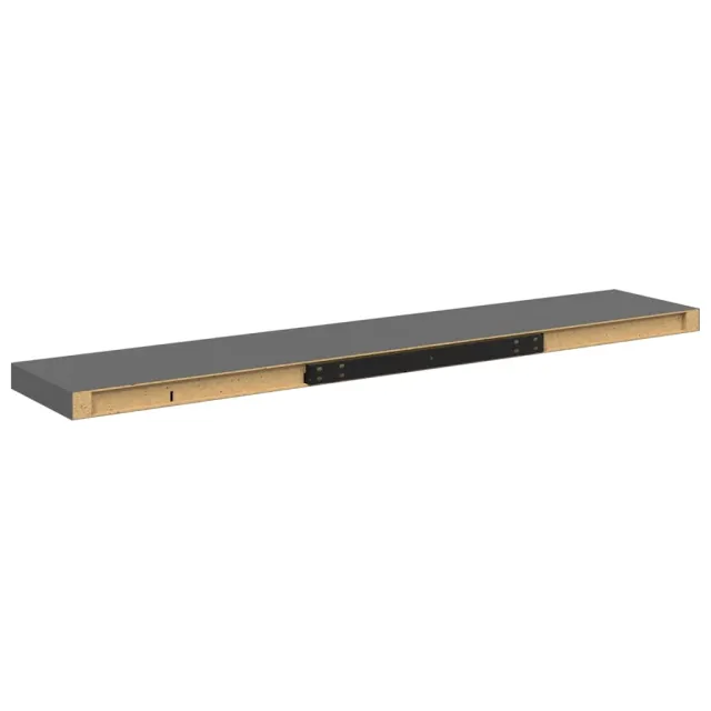 Étagère murale flottante Gris brillant 120x23,5x3,8 cm MDF