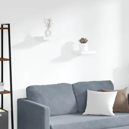 Étagères murales flottantes 2 pcs blanc 23x23,5x3,8 cm MDF