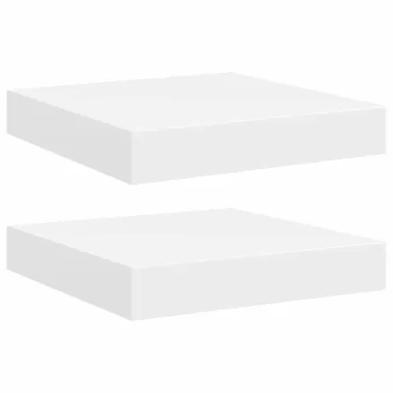 Étagères murales flottantes 2 pcs blanc 23x23,5x3,8 cm MDF 2