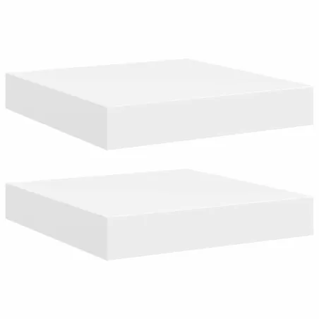Étagères murales flottantes 2 pcs blanc 23x23,5x3,8 cm MDF