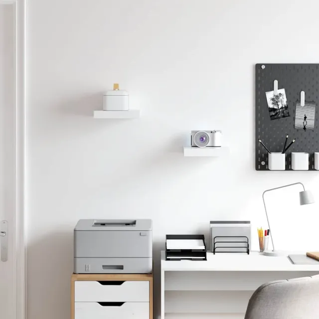 Étagères murales flottantes 2 pcs blanc 23x23,5x3,8 cm MDF