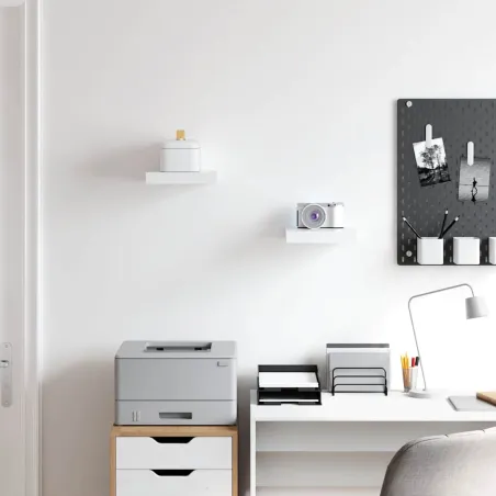 Étagères murales flottantes 2 pcs blanc 23x23,5x3,8 cm MDF
