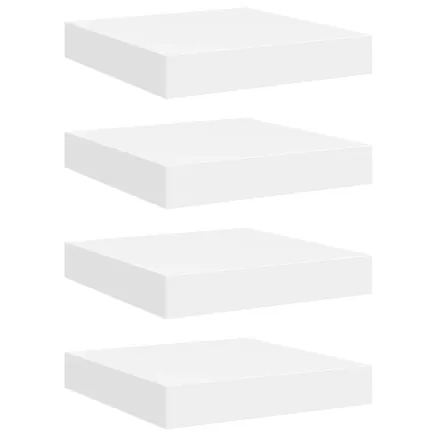 Étagères murales flottantes 4 pcs blanc 23x23,5x3,8 cm MDF 2