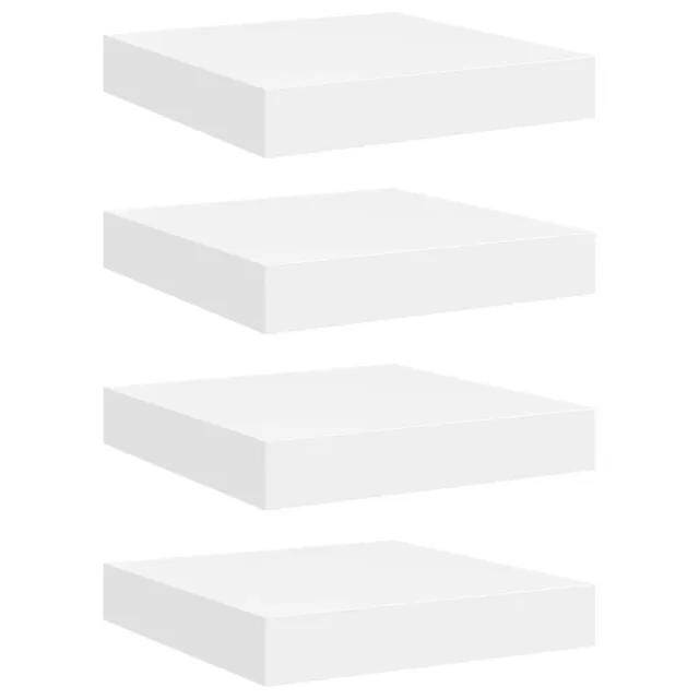 Étagères murales flottantes 4 pcs blanc 23x23,5x3,8 cm MDF