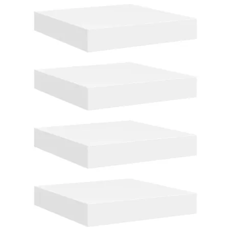 Étagères murales flottantes 4 pcs blanc 23x23,5x3,8 cm MDF