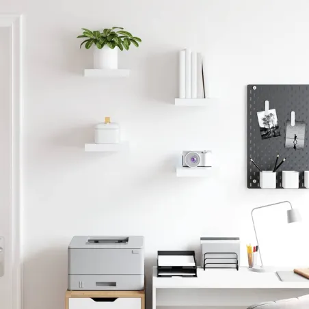 Étagères murales flottantes 4 pcs blanc 23x23,5x3,8 cm MDF