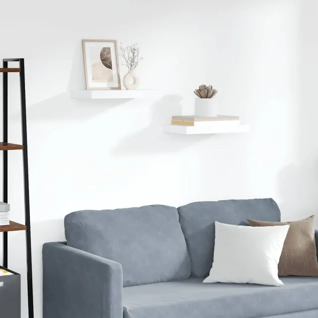 Étagères murales flottantes 2 pcs blanc 40x23x3,8 cm MDF