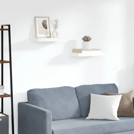 Étagères murales flottantes 2 pcs blanc 40x23x3,8 cm MDF