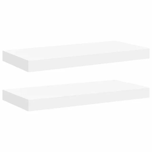 Étagères murales flottantes 2 pcs blanc 50x23x3,8 cm MDF