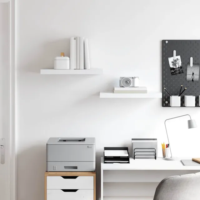 Étagères murales flottantes 2 pcs blanc 50x23x3,8 cm MDF