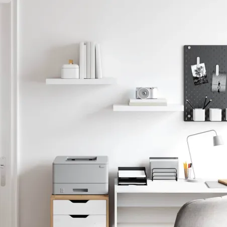 Étagères murales flottantes 2 pcs blanc 50x23x3,8 cm MDF