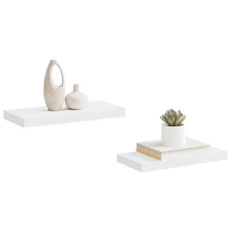 Étagères murales flottantes 2 pcs blanc 50x23x3,8 cm MDF