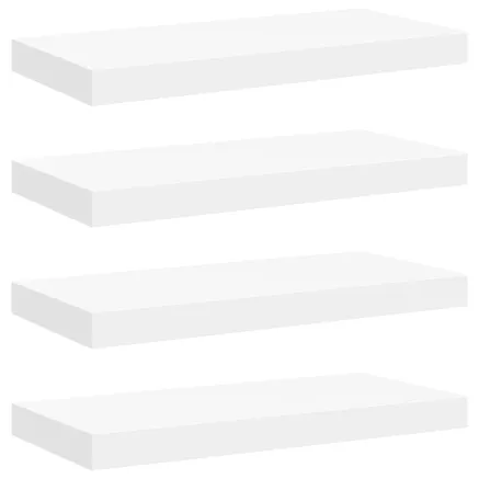 Étagères murales flottantes 4 pcs Blanc 50x23x3,8 cm MDF 2