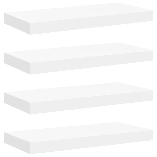 Étagères murales flottantes 4 pcs Blanc 50x23x3,8 cm MDF