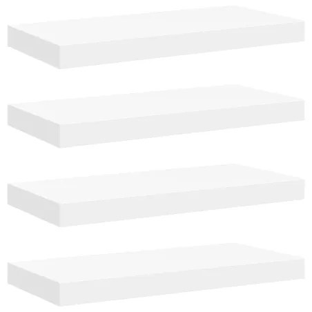 Étagères murales flottantes 4 pcs Blanc 50x23x3,8 cm MDF