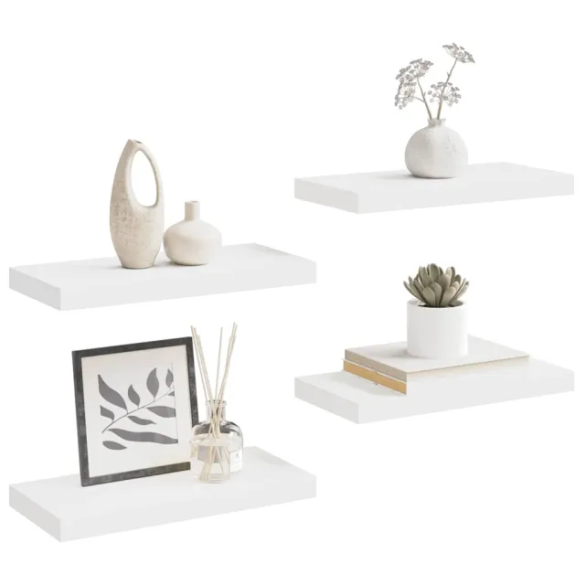 Étagères murales flottantes 4 pcs Blanc 50x23x3,8 cm MDF