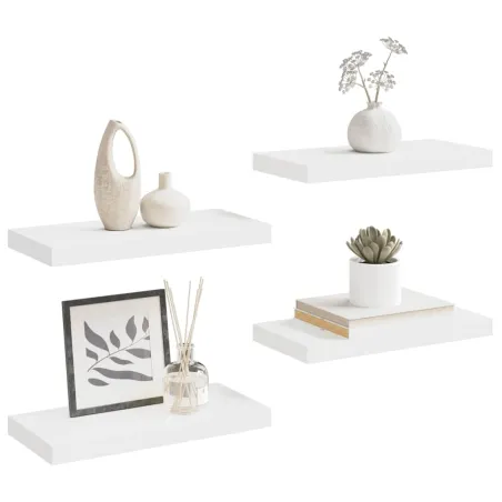 Étagères murales flottantes 4 pcs Blanc 50x23x3,8 cm MDF