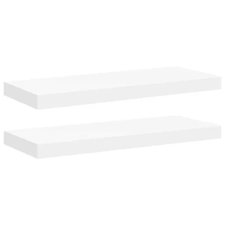 Étagères murales flottantes 2 pcs blanc 60x23,5x3,8 cm MDF