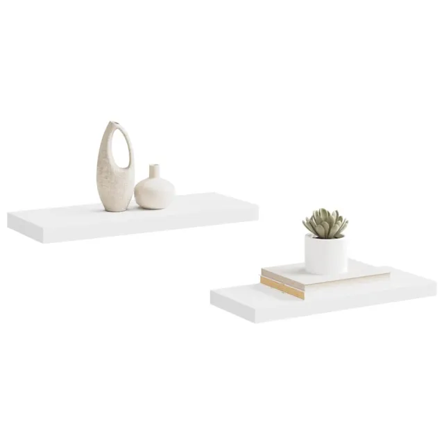 Étagères murales flottantes 2 pcs blanc 60x23,5x3,8 cm MDF