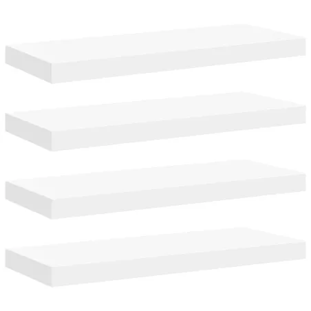 Étagères murales flottantes 4 pcs blanc 60x23,5x3,8 cm MDF